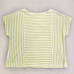 J. Jill Shirt Womens‎ 2X Striped Buttons NWT Cotton Short Sleeve Oversized